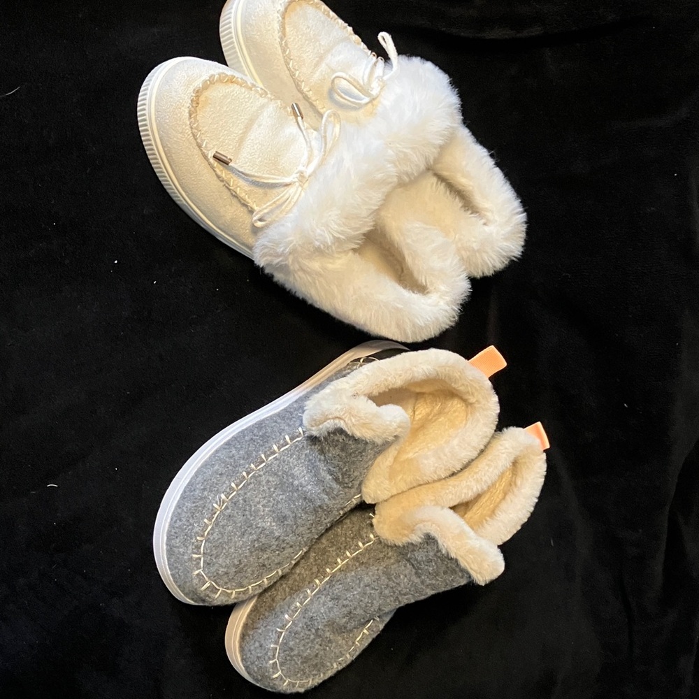 Cozy shoe bundle Gray and White Ankle Booties